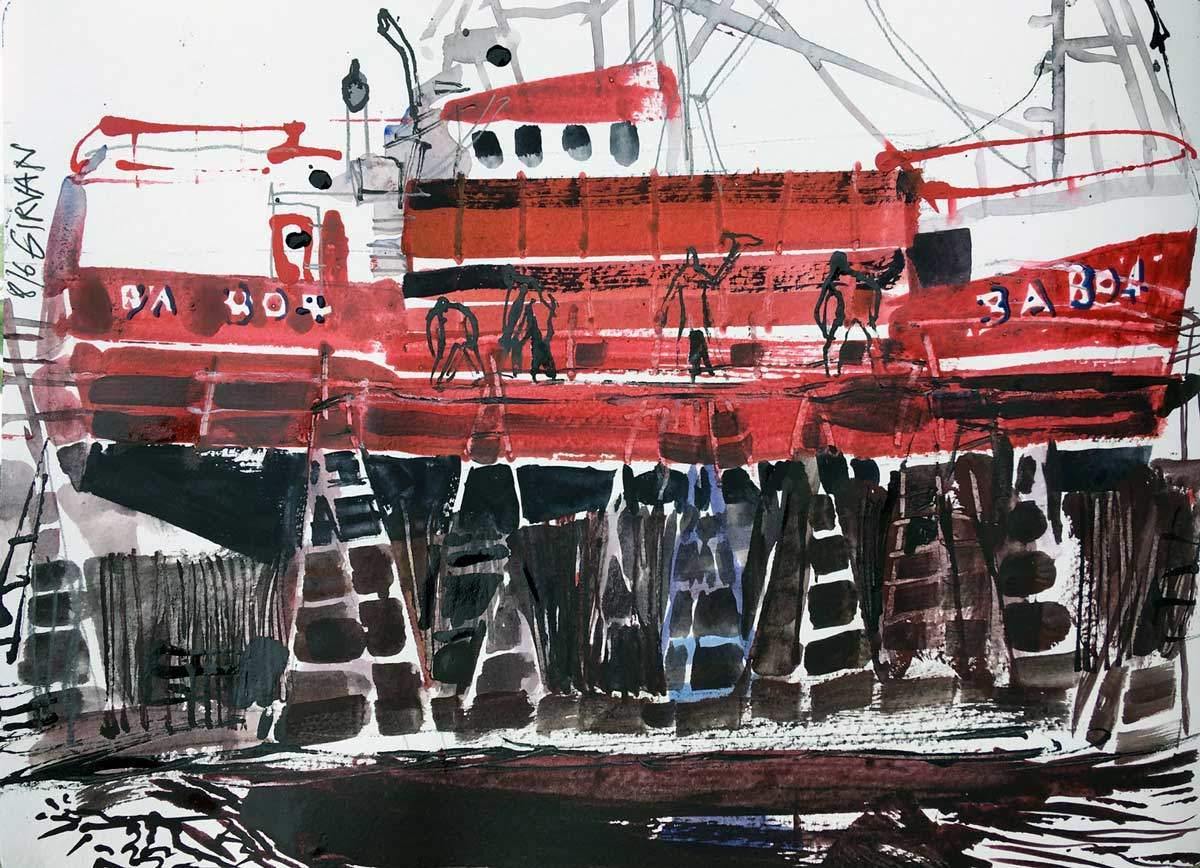 Boatyard For Sale - John Short Irish Visual Artist